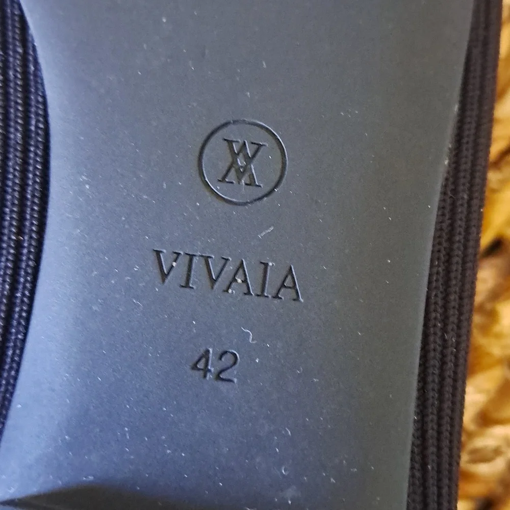 Vivaia Womens Margo Square‎ Toe Black Stretch Fabric Preppy Flats EU42/US10.5-11